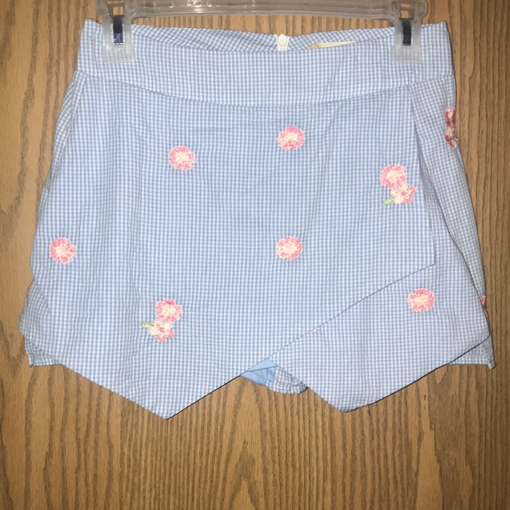 plaid blue skirt